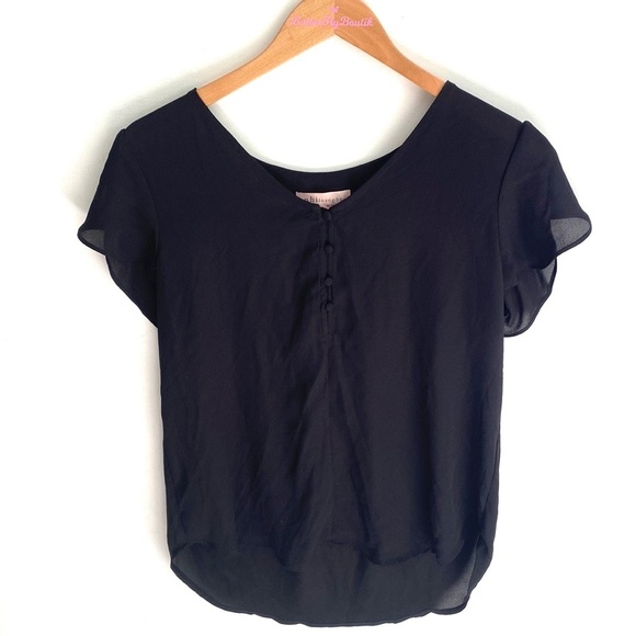 Philosophy black cap ruffled sleeves Blouse, Size S - Picture 1 of 7